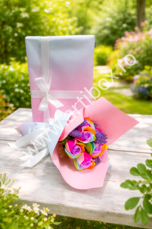 Tablou personalizat si buchet de flori - Model Kpop [1]