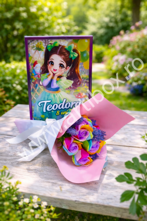 Tablouri personalizate - Tablou personalizat si buchet de flori - Model Kpop