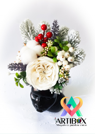 Aranjament cu Vaza din Ipsos glazurat - Printesa Africana [2]