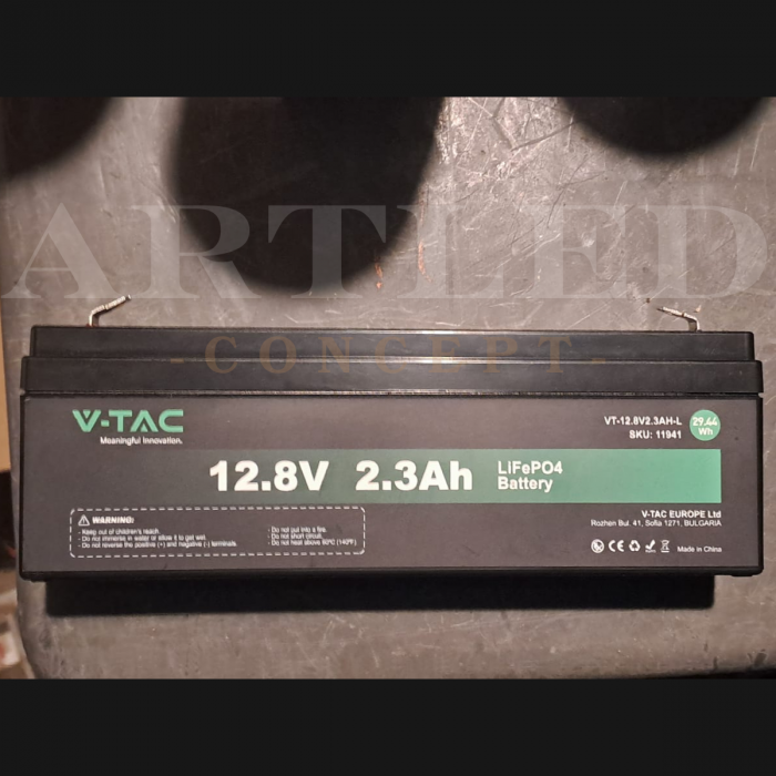 ACUMULATOR LITHIUM 12.8V 2.3AH 178X35X60MM V-TAC 11941 [2]