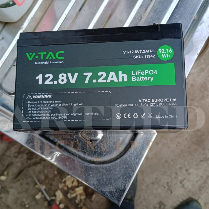 Acumulator Lithium 12.8V 7.2AH 150x63x93mm | V-TAC 11942 | Putere Durabilă [3]