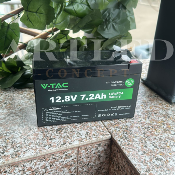 Acumulator Lithium 12.8V 7.2AH 150x63x93mm | V-TAC 11942 | Putere Durabilă [2]