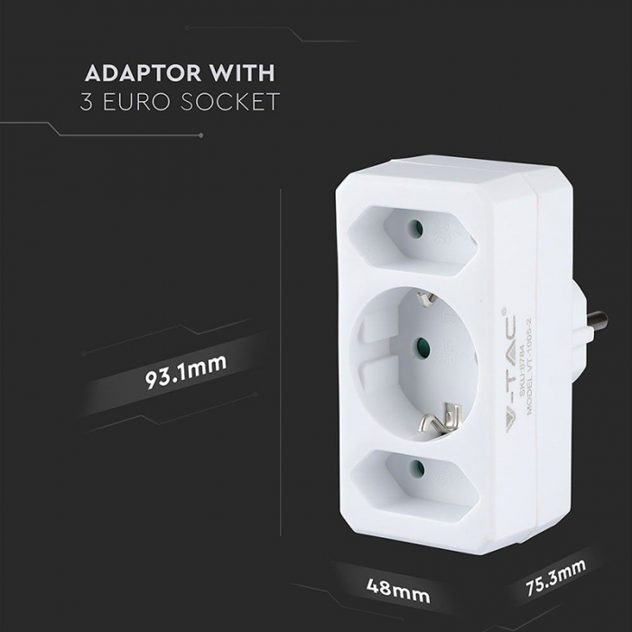 ADAPTOR 3 PRIZE 2X2.5A SI 1X16A MAX 3680W [11]