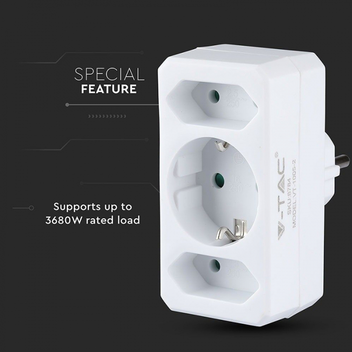 ADAPTOR 3 PRIZE 2X2.5A SI 1X16A MAX 3680W [8]
