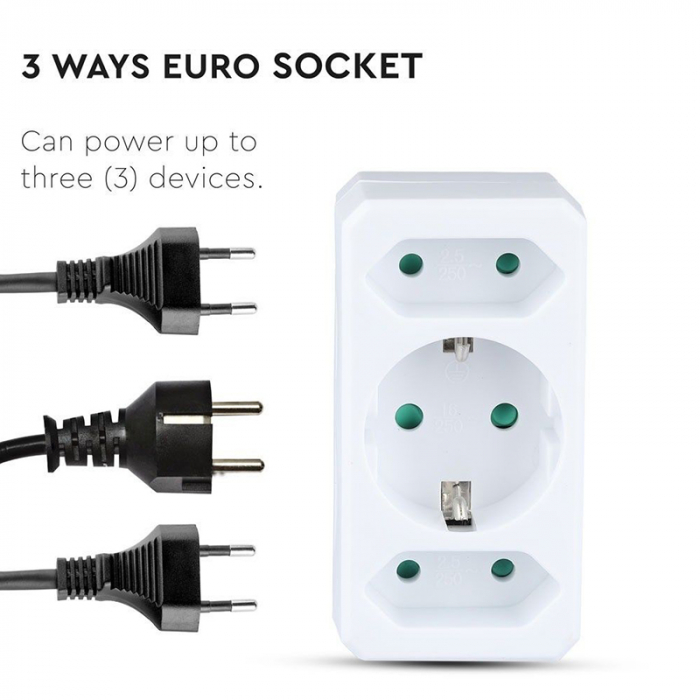ADAPTOR 3 PRIZE 2X2.5A SI 1X16A MAX 3680W [10]