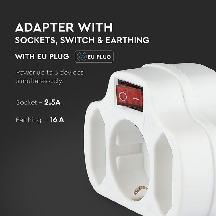 ADAPTOR 3 PRIZE CU INTRERUPATOR 3X16A MAX 3500W [8]