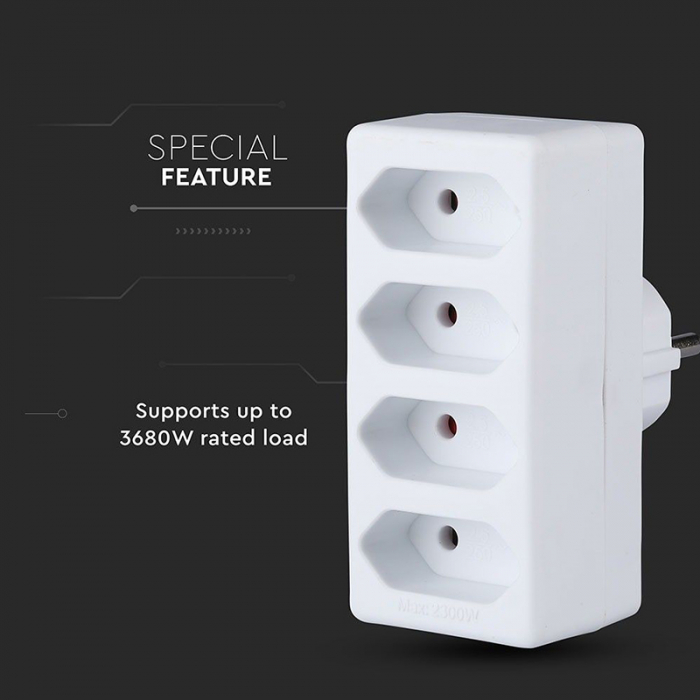 ADAPTOR 4 PRIZE 4X2.5A MAX 3680W [6]