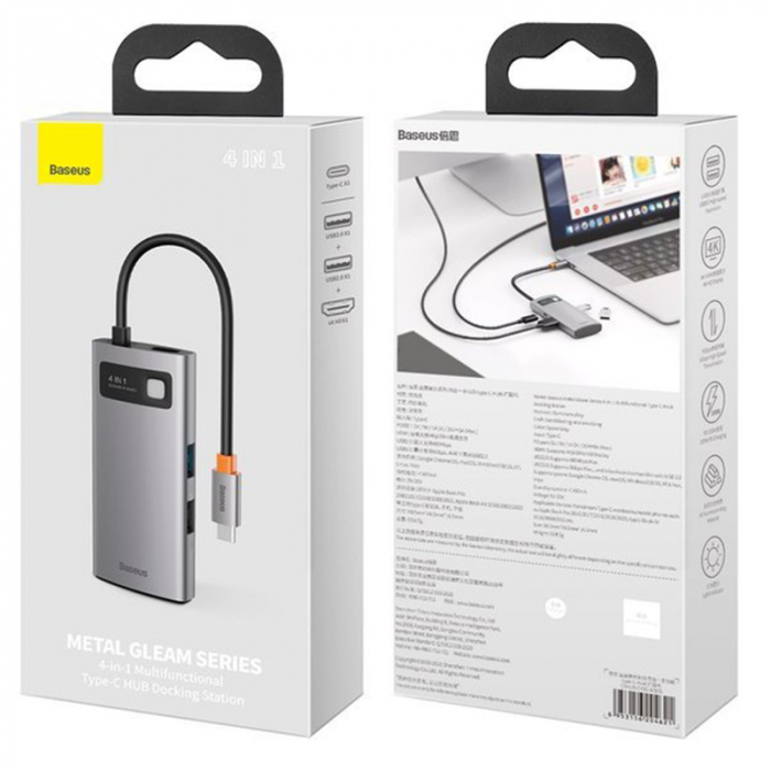ADAPTOR MULTIFUNCTIONAL 4IN1 USB TIP C/HDMI/USB 3.0/USB2.0 + PD BASEUS [5]