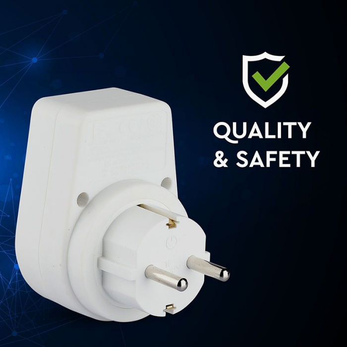 ADAPTOR PRIZA CU PROTECTIE LA SUPRATENSIUNE 16A 3680W MAX [6]