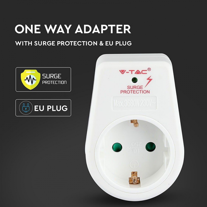 ADAPTOR PRIZA CU PROTECTIE LA SUPRATENSIUNE 16A 3680W MAX [8]