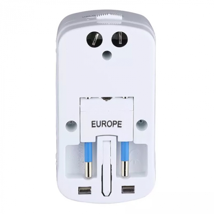 ADAPTOR UNIVERSAL PRIZA (UK,US,EU) CU PROTECTIE SI 2USB 2.1A [4]