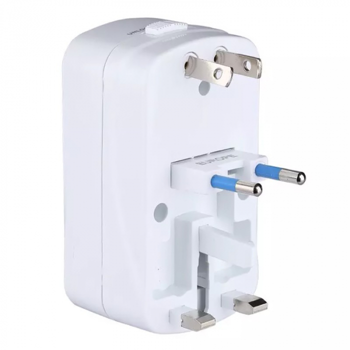 ADAPTOR UNIVERSAL PRIZA (UK,US,EU) CU PROTECTIE SI 2USB 2.1A [3]