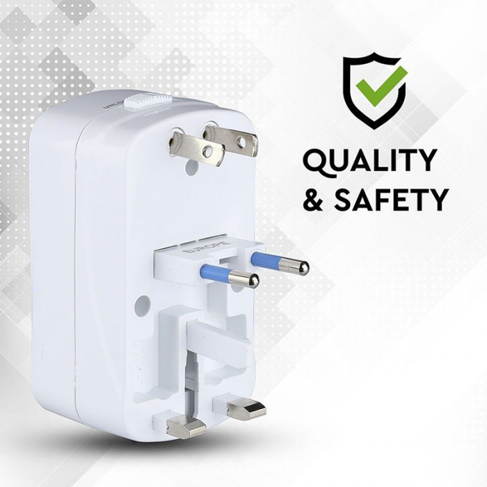 ADAPTOR UNIVERSAL PRIZA (UK,US,EU) CU PROTECTIE SI 2USB 2.1A [6]