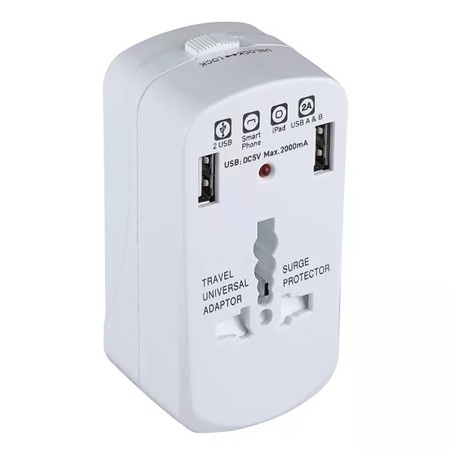 ADAPTOR UNIVERSAL PRIZA (UK,US,EU) CU PROTECTIE SI 2USB 2.1A [1]
