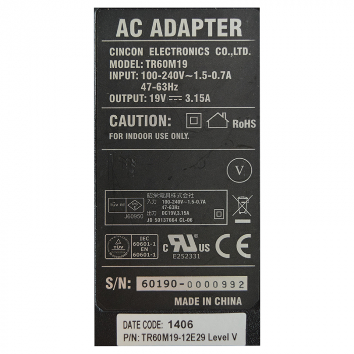 ALIMENTATOR 19V 3.15A MUFA 5.5/2.5 TR60M19 [4]