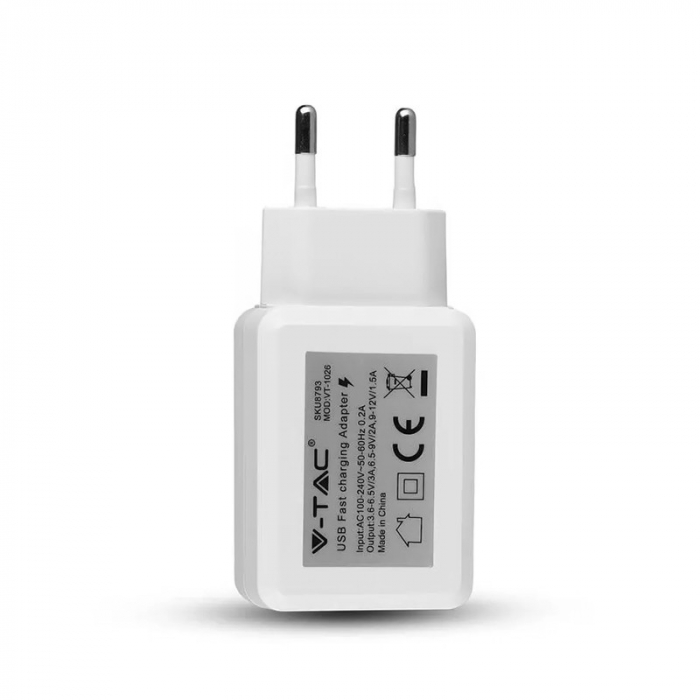 ALIMENTATOR CU INCARCARE RAPIDA 3.0 1XUSB - ALB [3]
