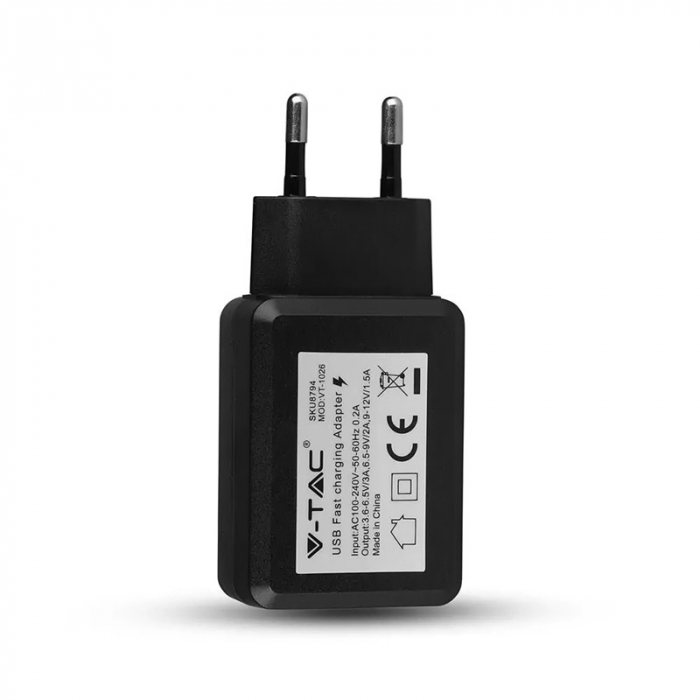 ALIMENTATOR CU INCARCARE RAPIDA 3.0 1XUSB - NEGRU [3]