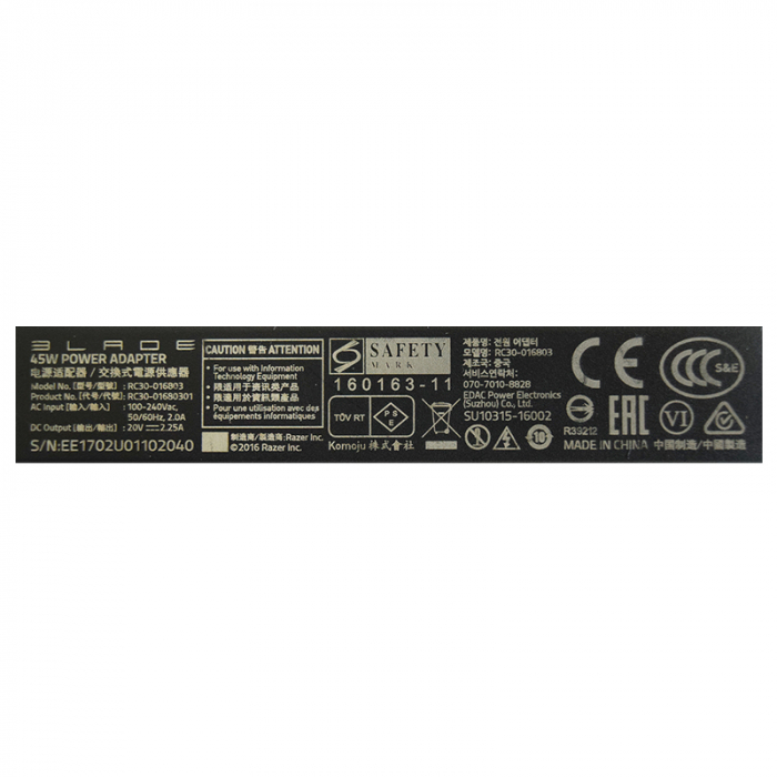 ALIMENTATOR LAPTOP RAZER BLADE 20V 2.25A 45W RC30-016803 [4]