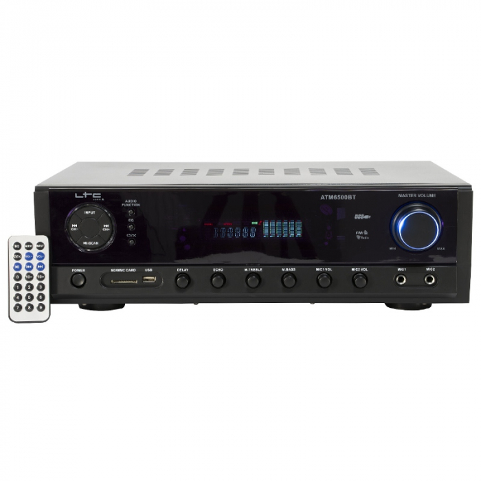 AMPLIFICATOR 2X50W FM/BT/USB/SD/AUX 2 LINII MIC [2]