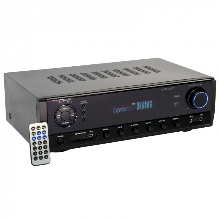 AMPLIFICATOR 2X50W FM/BT/USB/SD/AUX 2 LINII MIC [4]