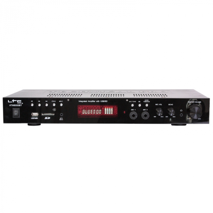 AMPLIFICATOR KARAOKE 2X50W FM/BT/USB/SD 2 LINII MICROFON [2]