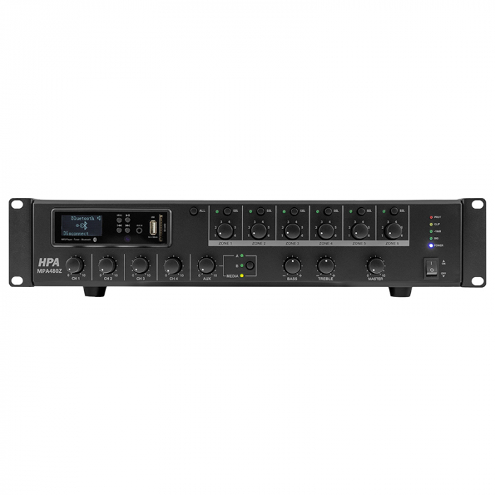 AMPLIFICATOR LINIE 19'' 110V/480W 6 ZONE BLUETOOTH/USB [2]