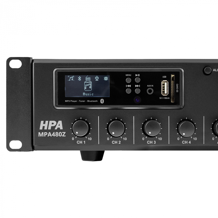 AMPLIFICATOR LINIE 19'' 110V/480W 6 ZONE BLUETOOTH/USB [7]
