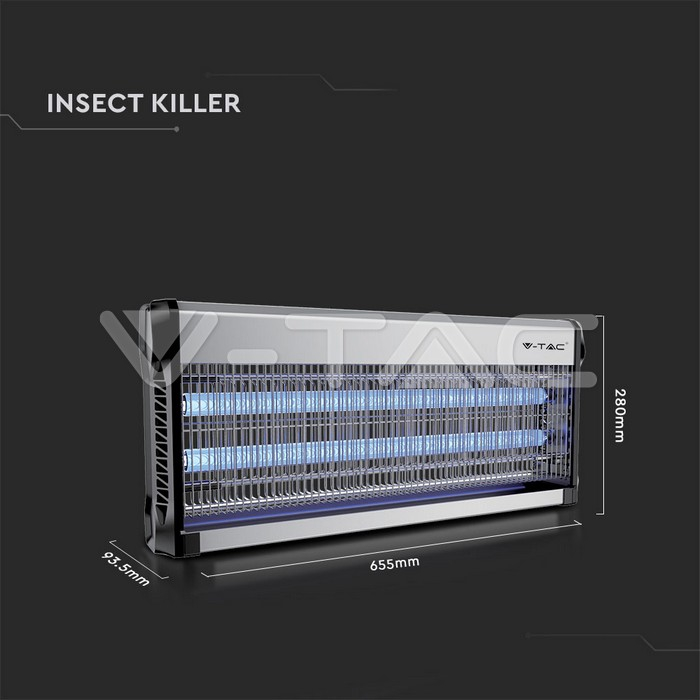 APARAT ANTI-INSECTE CU LUMINA UV 2X20W 150mp [8]