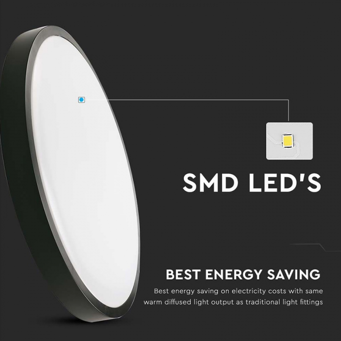 APLICA LED 18W IP44 6500K ALB RECE - NEGRU [6]