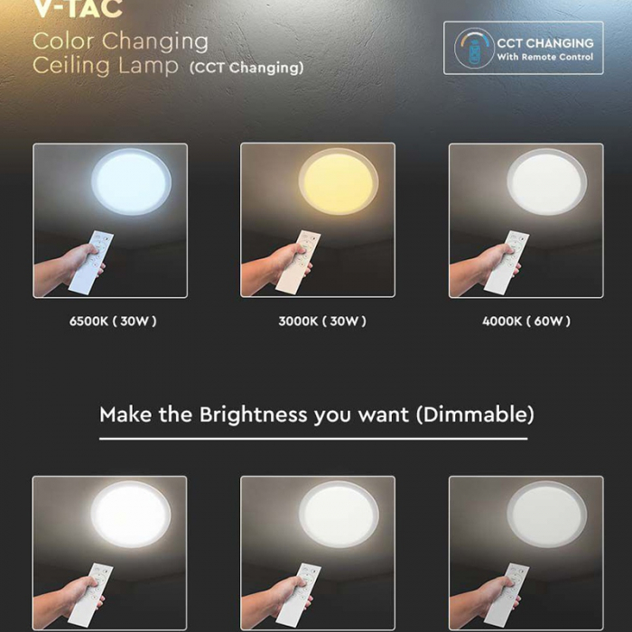 APLICA LED 60W 3IN1 DIMABIL CU TELECOMANDA [4]