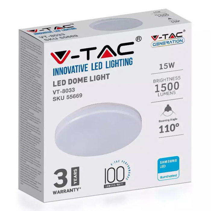 APLICA LED IP44 15W 4000K ALB NEUTRU - ROTUND [5]