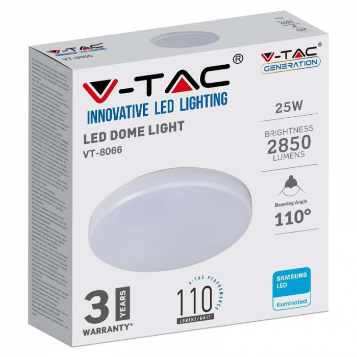 APLICA LED IP44 25W 6500K ALB RECE - ROTUND [5]