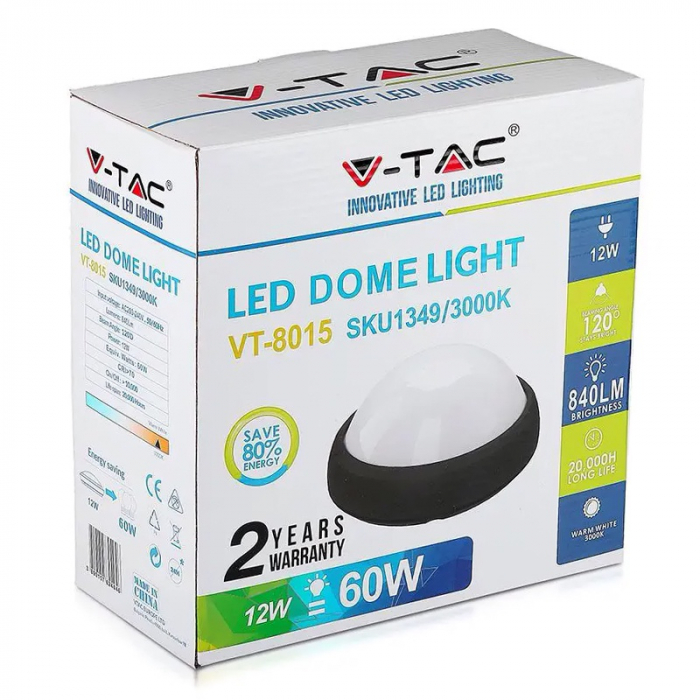APLICA ROTUNDA LED 12W IP54 3000K ALB CALD [11]