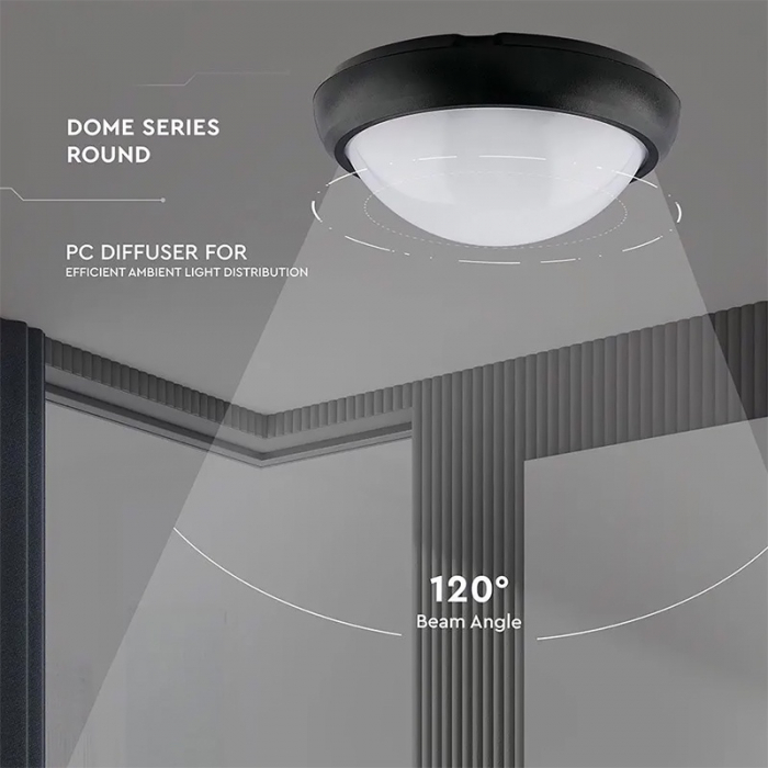 APLICA ROTUNDA LED 12W IP54 3000K ALB CALD [13]