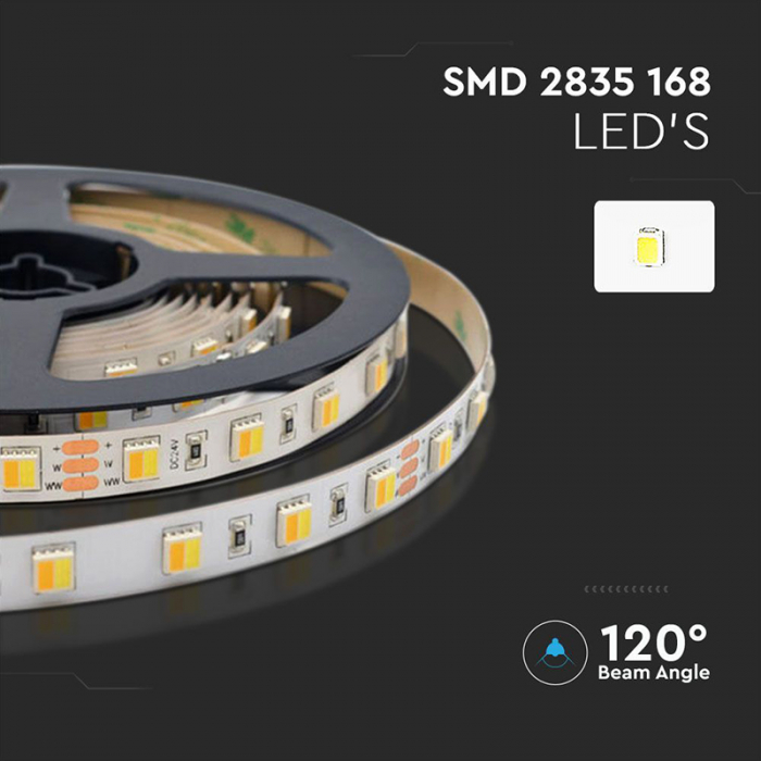 Banda led 24v smd5050 120led/m 3in1 ip20 5m V-tac [5]