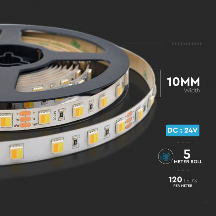 Banda led 24v smd5050 120led/m 3in1 ip20 5m V-tac [8]