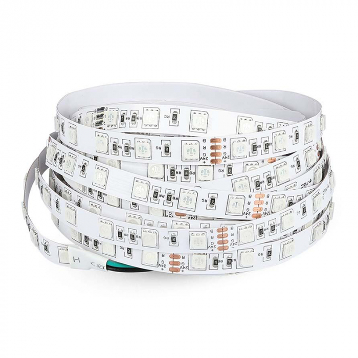 Banda LED 24V SMD5050 RGB 60LED/M IP20 10M V-Tac [6]