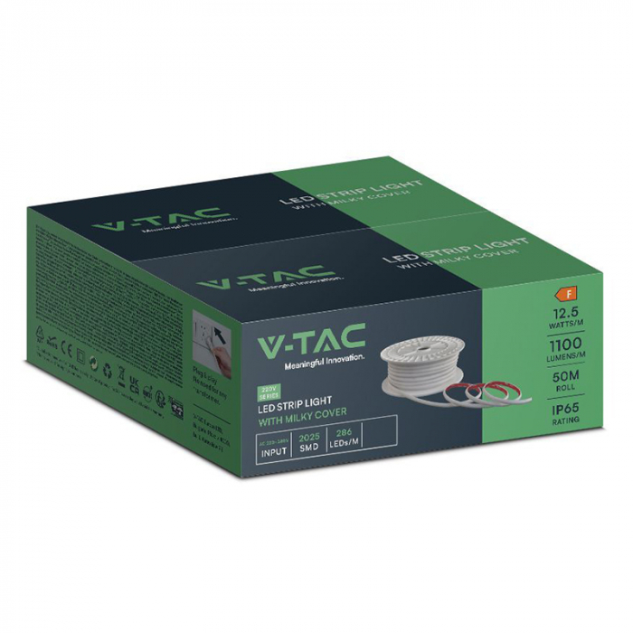 BANDA LED COB 12.5W/M 220-240V IP65 4000K ROLA 50M [3]