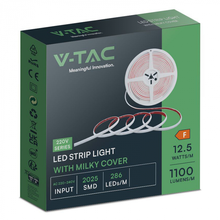 Banda led cob 12.5w/m 220-240v ip65 4000k rola 5m V-tac [3]