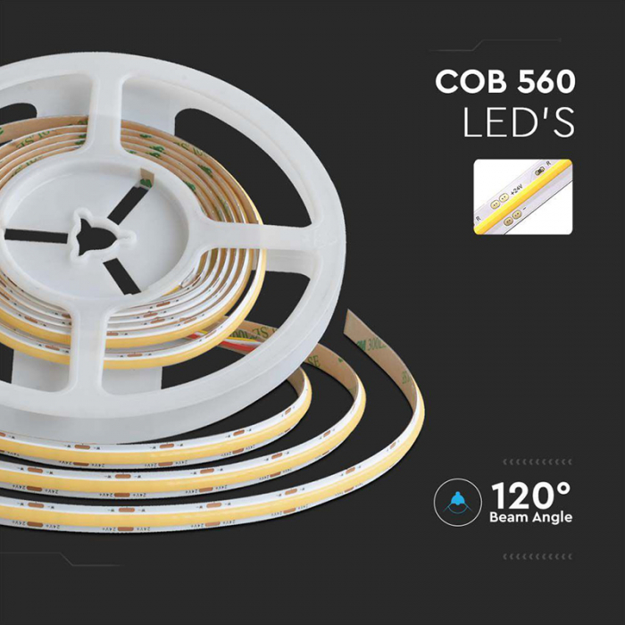 Banda led cob 18w/m 24v 3in1 ip20 5m V-tac [3]