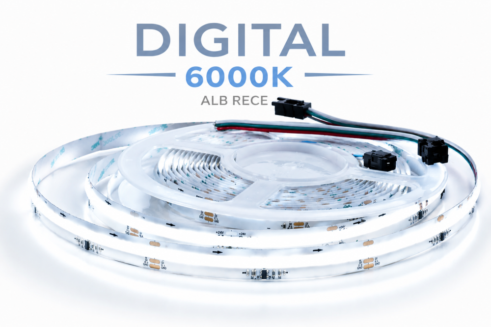 Banda LED COB Digital Running Waterfall 6000k alb rece WS2811 360 LED/M 12W/M 5 metri [2]