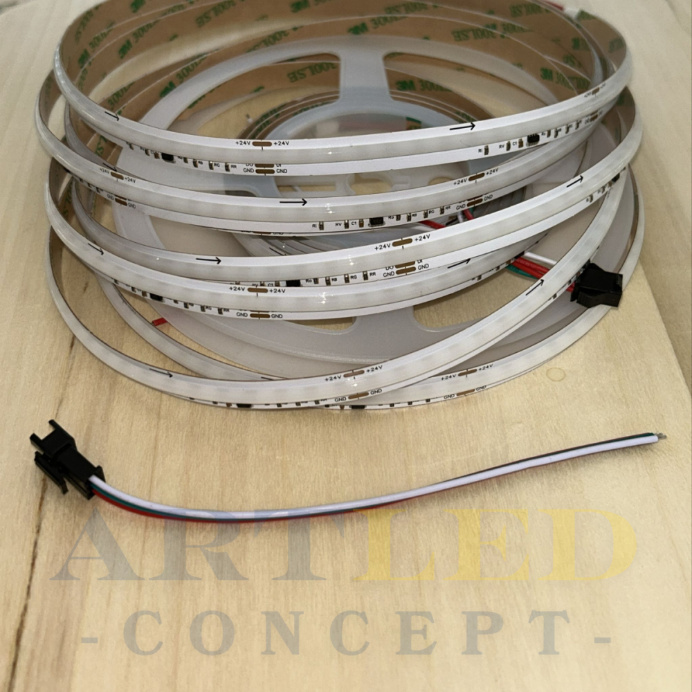 Banda LED COB RGB digitala 24V, 420 LED, 12W, WS2811 IC, IP20, latime 10mm, efect running, rola 5 metri [3]