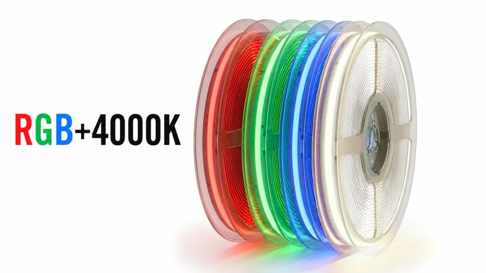 Banda LED COB RGBW 24V, 18W, IP20, CRI >90, rola 5 metri [4]