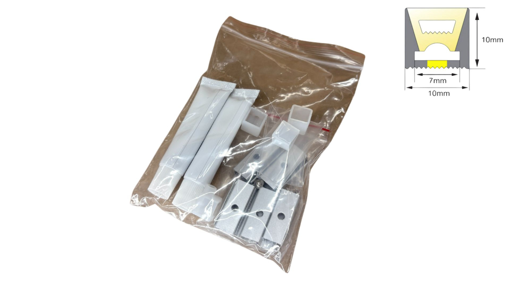 Banda led NEON FLEX,12w, 4000k, ip67, 24V, 10x10mm,  rola 5 metri [6]