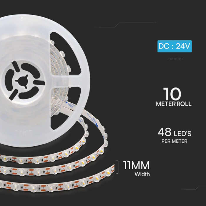 Banda led sm2835 24v 16.5w/m 4000k ip20 5m V-Tac [4]