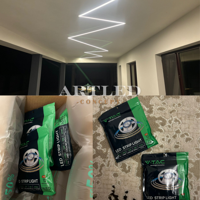 Banda led sm2835 24v 168led/m 4000k ip20 5m V-Tac 212597 [2]