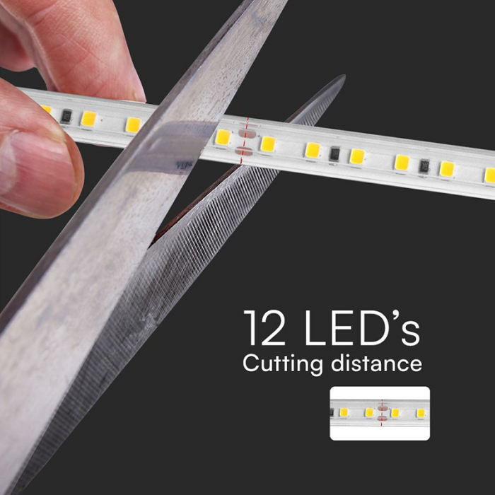BANDA LED SMD 2835 10.5W/M 220-240V IP65 ROSU ROLA 10M [8]