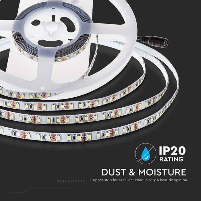 Banda led smd2835 120led/m 24v 6500k ip20 10m V-tac [5]