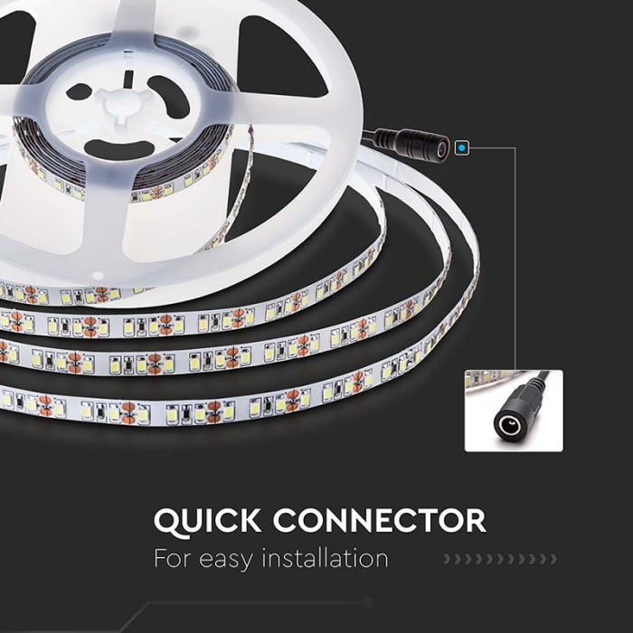 Banda led smd2835 120led/m 24v 6500k ip20 10m V-tac [4]