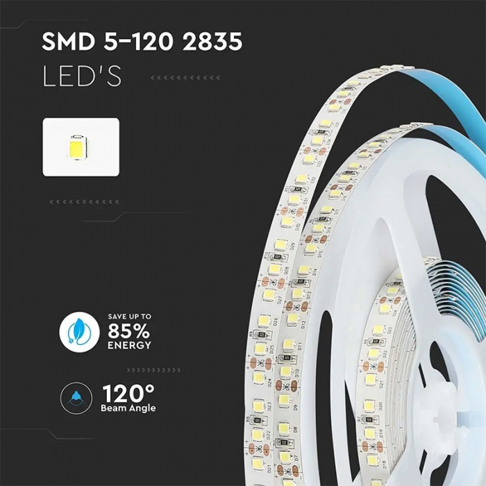 Banda led smd2835 120led/m 4000k ip20 5m cip samsung V-tac [11]